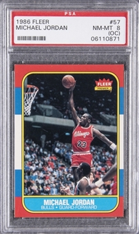 1986/87 Fleer #57 Michael Jordan Rookie Card - PSA NM-MT 8 (OC)